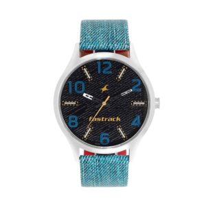 Fastrack-3184SL02-Mens-Analog-Watch-Black-Dial-Blue-Leather-Strap