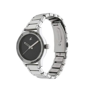 Fastrack-6078SM04-WoMens-Analog-Watch-Black-Dial-Stainless-Steel-Strap