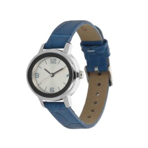 Fastrack-6107SL01-WoMens-Analog-Watch-Silver-Dial-Blue-Leather-Strap