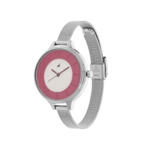 Fastrack-6122SM01-WoMens-Watch-Analog-White-Dial-Silver-Stainless-Band