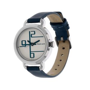 Fastrack-6123SL01-WoMens-Analog-Watch-White-Dial-Blue-Leather-Strap