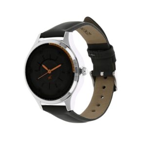 Fastrack-6138SL02-WoMens-Analog-Watch-Grey-Dial-Black-Leather-Strap