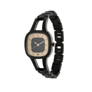 Fastrack-6147NM01-WoMens-Analog-Watch-Black-Rose-Gold-Dial-Black-Stainless-Steel-Strap