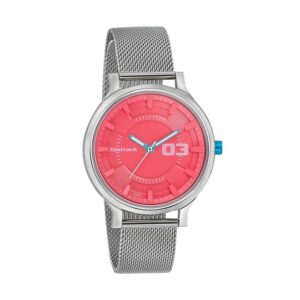 Fastrack-6166SM02-WoMens-Analog-Watch-Red-Dial-Stainless-Steel-Mesh-Strap