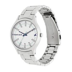 Fastrack-6180SM01-WoMens-Analog-Watch-White-Dial-Stainless-Steel-Strap