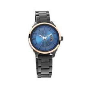 Fastrack-6187KM02-WoMens-Analog-Watch-Blue-Dial-Stainless-Steel-Black-Strap