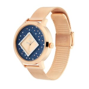 Fastrack-6210WM02-WoMens-Analog-Watch-Blue-Dial-Stainless-Steel-Rose-Gold-Mesh-Strap