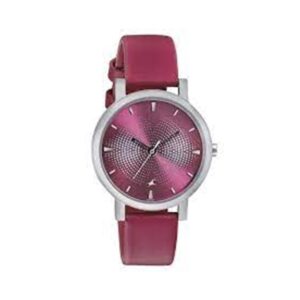 Fastrack-6213SL03-WoMens-Analog-Watch-Plum-Pink-Dial-Pink-Leather-Strap