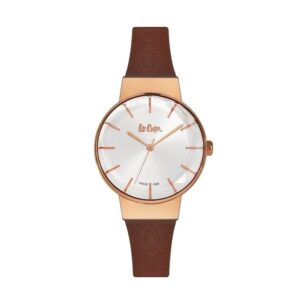 Lee-Cooper-LC06398-432-WoMens-Analog-Watch-White-Dial-Brown-Leather-Strap