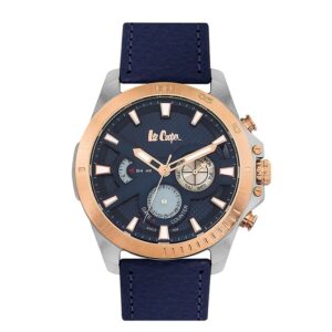 Lee-Cooper-LC06531-599-Mens-Analog-Watch-Blue-Dial-Multi-Function-3-Hands-Blue-Leather-Strap