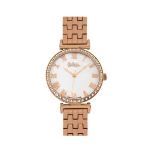 Lee-Cooper-LC06562-420-WoMens-Analog-Watch-White-Dial-Stainless-Steel-Rose-Gold-Strap