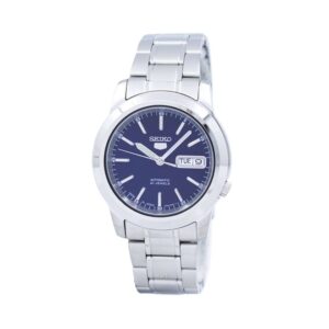 Seiko-SNKE51J-Men-s-Mechanical-Watch-Analog-Blue-Dial-Silver-Stainless-Band