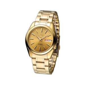 Seiko-SNKL48J-Mens-Mechanical-Watch-Analog-Gold-Dial-Gold-Stainless-Band