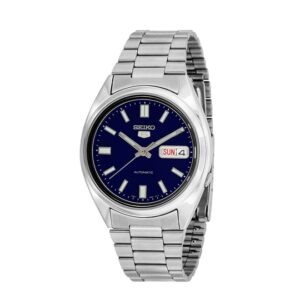 Seiko-SNXS77K-Mens-Mechanical-Watch-Analog-Blue-Dial-Silver-Stainless-Band