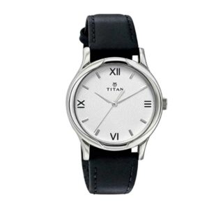 Titan-1580SL01-Mens-Watch-Karishma-Collection-Analog-Silver-Dial-Black-Leather-Band