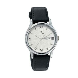 Titan-1580SL03-Mens-Watch-Karishma-Collection-Analog-White-Dial-Black-Leather-Band