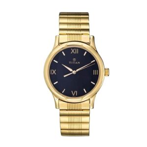 Titan-1580YM03-Mens-Watch-Karishma-Collection-Analog-Black-Dial-Gold-Stainless-Band