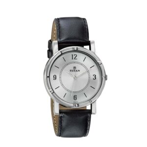 Titan-1639SL03-Mens-Watch-Karishma-Collection-Analog-White-Dial-Black-Leather-Band