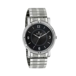 Titan-1639SM03-Mens-Watch-Karishma-Collection-Analog-Black-Dial-Silver-Stainless-Band