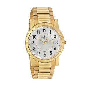 Titan-1647YM01-Mens-Watch-Karishma-Collection-Analog-Silver-Dial-Gold-Stainless-Band