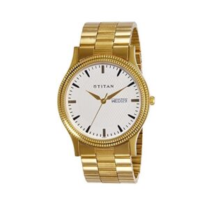 Titan-1650YM03-Mens-Watch-Karishma-Collection-Analog-White-Dial-Gold-Stainless-Band