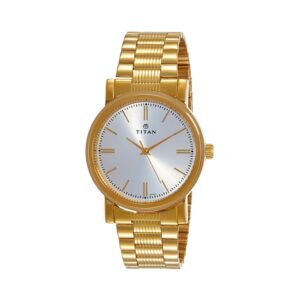 Titan-1712YM01-Mens-Watch-Karishma-Collection-Analog-Silver-Dial-Gold-Stainless-Band