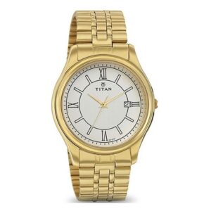 Titan-1713YM02-Mens-Watch-Karishma-Collection-Analog-White-Dial-Gold-Stainless-Band