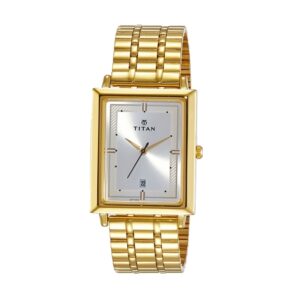 Titan-1715YM01-Mens-Watch-Karishma-Collection-Analog-White-Dial-Gold-Stainless-Band