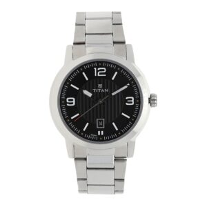 Titan-1730SM02-Mens-Watch-Classique-Collection-Analog-Black-Dial-Silver-Stainless-Band