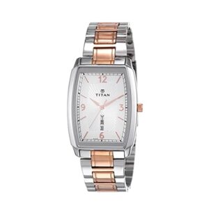 Titan-1737KM01-Mens-Watch-Karishma-Collection-Analog-White-Dial-Silver-Gold-Stainless-Band