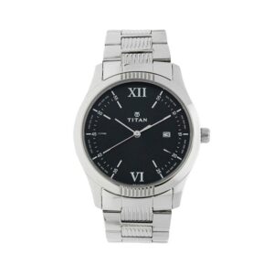 Titan-1739SM02-Mens-Watch-Karishma-Collection-Analog-Black-Dial-Silver-Stainless-Band