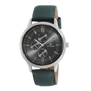 Titan-1769SL05-Mens-Watch-Classique-Collection-Analog-Black-Dial-Brown-Leather-Band