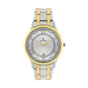 Titan-1775BM01-Mens-Watch-Karishma-Collection-Analog-Silver-Dial-Silver-Gold-Stainless-Band