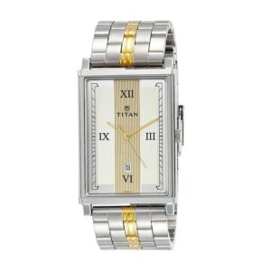 Titan-1776BM01-Mens-Watch-Karishma-Collection-Analog-Champagne-Dial-Silver-Gold-Stainless-Band