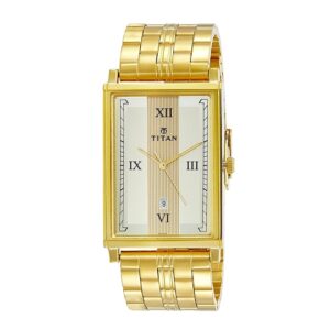 Titan-1776YM01-Mens-Watch-Karishma-Collection-Analog-Champagne-Dial-Gold-Stainless-Band