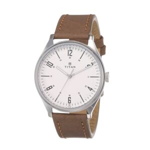 Titan-1802SL01-Mens-Watch-Regalia-Collection-Analog-Silver-Dial-Tan-Leather-Band