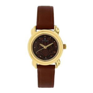 Titan-2534YL03-WoMens-Watch-Karishma-Collection-Analog-Brown-Dial-Brown-Leather-Band