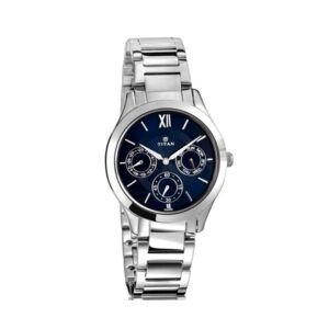 Titan-2570SM01-WoMens-Watch-Workwear-Collection-Analog-Blue-Dial-Silver-Stainless-Band