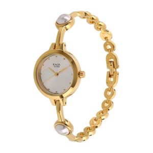 Titan-2576YM01-Womens-Watch-Raga-Collection-Analog-White-Dial-Gold-Stainless-Band