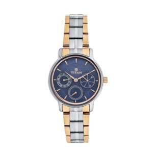 Titan-2589KM02-Womens-Watch-Workwear-Collection-Analog-Blue-Dial-Silver-Gold-Stainless-Band