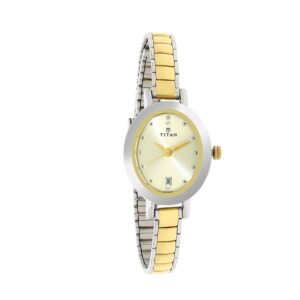 Titan-2599BM01-Womens-Watch-Karishma-Collection-Analog-Champagne-Dial-Silver-Gold-Stainless-Band
