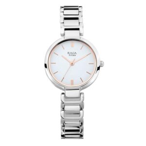 Titan-2608SM01-Womens-Watch-Raga-Collection-Analog-White-Dial-Silver-Stainless-Band