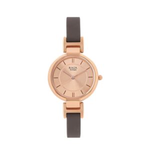 Titan-2608WL01-Womens-Watch-Raga-Collection-Analog-Rose-Gold-Dial-Brown-Leather-Band