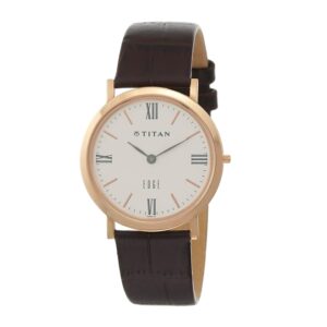 Titan-679WL01-Unisex-Watch-Edge-Collection-Analog-White-Dial-Brown-Leather-Band