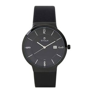 Titan-90053NL01-Mens-Watch-Classique-Collection-Analog-Black-Dial-Black-Leather-Band