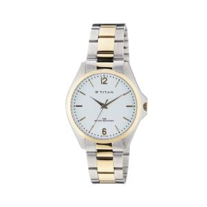 Titan-9439BM01-Mens-Watch-Formal-Collection-Analog-White-Dial-Silver-Gold-Stainless-Band