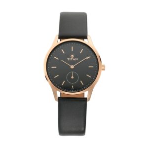 Titan-95069WL01-WoMens-Watch-Karishma-Collection-Analog-Black-Dial-Black-Leather-Band