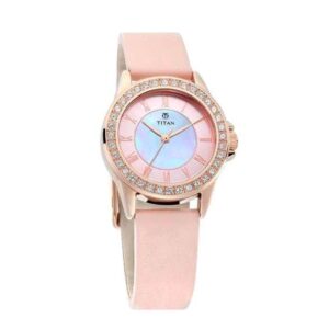 Titan-9798WL01-WoMens-Watch-Sparkle-Collection-Analog-Silver-Rose-Dial-Rose-Leather-Band