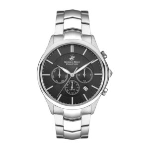 Beverly-Hills-Polo-Club-BP3232X-350-Mens-Analog-Watch-Black-Dial-Silver-Metal-Band