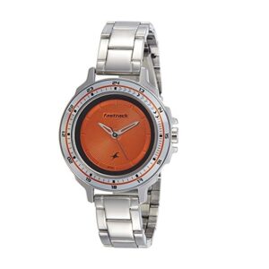 Fastrack-6135SM02-Womens-Analog-Watch-Orange-Dial-Stainless-Steel-Strap